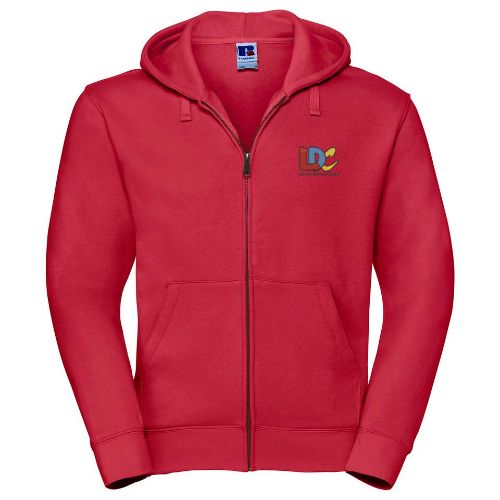 LDC-Russell Europe Authentic Zipped Hooded Sweat Classic Red